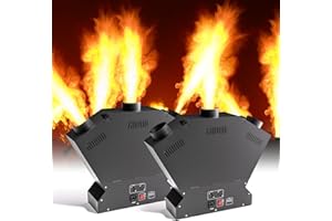 KRIDERISH Lanciafiamme, proiettore di fiamme a tripla testa da 200W con controller DMX, macchina a getto di fiamma per DJ per concerti, spettacoli, feste, Halloween, Natale, eventi sportivi 2PC