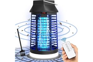 SEENLAST Lampe Anti Moustique Extérieur, 4200V 15W UV Tue Mouche Electrique Intérieur, avec Lumière LED et Télécommande,Tueur d'Insectes Électrique Anti Insectes Mouche Répulsif Efficace Portée 80-140m²