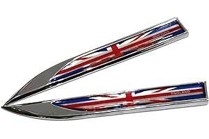 PTDecals One Pair Metal UK GB England United Kingdom Emblem Badge National Flag Sticker Graphic Decals for Universal Auto Motorcycle Skirts Trunk Sides
