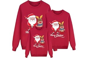 GENÉRICO Navideñas Sudaderas Familiares Suéter Invierno Jersey Navideño Familiar Manga Larga Pullover Mujer Hombre Niño Niña Chica Chico Christmas Jumper