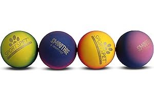 SPORTSPET Tough Bounce Smoothie Balls aus natürlichem Kautschuk für Hunde (Ø 65mm) (4er-Pack Smoothie-Edition)