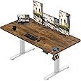 TRIUMPHKEY Electric Standing Desk 180x80cm Height Adjustable Desk with 3 Memory Smart Pannel Sit To Stand Desk with USB Charging for Home Office Rising Electric Table(Rustic Brown&White)