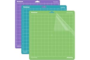 WorkLion Tapis de Découpe Cricut 30,5x30,5cm: Pour Cricut Explore One/Air/Air 2/Maker Adhésif quadrillé Antidérapant et Durable pour Couture, Courtepointe et Projets d’Artisanat