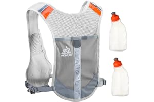 Geila en Plein air Sport Marathoner Course Hydratation Pack Hydratation Gilet Sac à Dos avec 2 Eau Bouteilles pour Course à Pied, Marathon