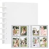 Xspring Mini fotoğraf alb&uuml;m&uuml;, Beyaz 30 &Ccedil;ıkarılabilir İ&ccedil; Sayfa, 3 İn&ccedil; Fotoğraf Kartı Tutucu Kitap, Mini Kamera DIY Koleksiyonc