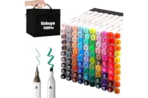 ‎KEBUYE Kebuye Alkohol Marker Set, Alkohol Stifte Set 100 Farben Marker & Filzstifte Filzstifte Permanenter Marker FüR Manga, Design, Malerei, Zeichnung Twin Marker Art