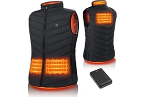 DJROLL Heated Vest Heating Jacket for Women/Men Heated Body Warmer with 10000Mah Battery Pack, USB Electric Heated Gilet with 3 Temperature Levels Heating Vest for Outdoor Camping Riding Hiking