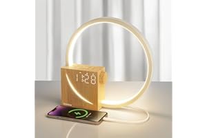 blonbar 10W Bedside Lamp - Wake Up Light, Alarm Clocks,3 Levels Brightness Touch Control Dimmable, Table Lamp with USB Charging Function, Night Light Sleep Aid for Bedroom, Living Room