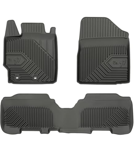 Tappetini In Gomma Per Toyota Yaris II (2005-2011) | Design A Vaschetta, Bordi Rialzati, Antiscivolo - Set 3 Pezzi