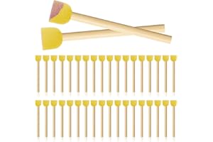 BOHUIZ JIYIN 40 Stück Schwammpinsel Set, Schwammstupf Pinsel Runde Schwammpinsel zum Malen Schaumstoffpinsel Malschwamm Tupfpinsel Stupfpinsel für Kinderkritzel Aquarell Malerei Basteln