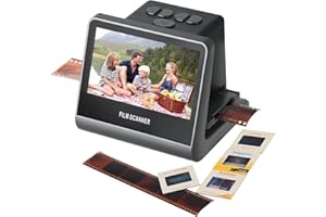 SUCEEM Scanner Diapositive con Schermo LCD da 5”-Scanner Negativi Converti Negativi e Diapositive a Colori e in Bianco e Nero da Pellicole 35 mm, 126 e 110 in JPEG ad Alta Risoluzione Film e Diascanner