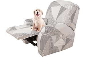 Lydevo Copripoltrona Relax Reclinabile Universale, 1 Posto, con Tasche, Elasticizzato, Lavabile Rimovibile, Fodere per Poltrona, Linea Bianca