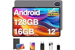 MEBERRY Tablette 12 Pouces Écran 2K Octa-Core 2.0 GHz, Tablette Tactile 16Go RAM + 128Go ROM (Extension 512Go), 5G WiFi, Bluetooth 5.0, 8000 mAh, 5+13+2MP, Tablette-Coffee
