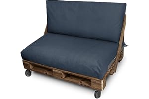 HAPPERS Cojines para Palets en Naylim Impermeable para Exterior 120x80 + 120x45 Gris Petróleo