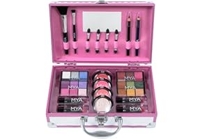 MYA Cosmetics - Mya Bon Voyage | Kit de Maquillaje | Estuche Completo con Sombras, Coloretes, Gloss y Brochas Profesionales (Blanco)