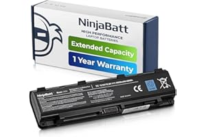 NinjaBatt Battery for Toshiba PA5024U-1BRS PABAS260 Satellite C850 C850D C855 C870 L850 L855 L870 P850 PABAS262 PA5109U-1BRS PA5026U-1BRS - High Performance [6 Cells/4400mAh/48wh]