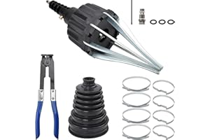 ‎HJZ Achsmanschetten Spreizer Druckluft Achsmanschettenspreizer Manschetten Spreizer Montage Werkzeug Montagekegel 20-120 mm mit Universal Faltenbalg Achsmanschette & Klemmschelle Satz Schwarz