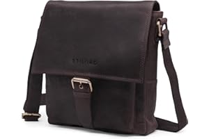 STILORD 'Nevio' Bolso de Hombre de Cuero | Pequeño Messenger Bag Elegante de Estilo Vintage | Bandolera para Tablet de 10.1 Pulgadas iPad en Piel Genuino