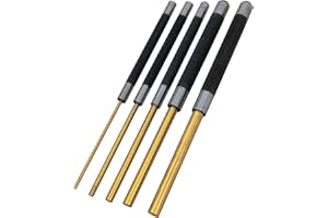 Performance Tool W759 Lot de 5 chasse-goupilles en laiton avec poignées en acier moleté pour une bonne prise en main 20,3 cm