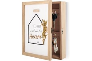 LIFEJXWEN Cassetta Portachiavi in ​​Legno, Armadietto Portachiavi con 6 Ganci Portachiavi, Supporto a Parete per Portachiavi, Scaffale Bianco Vintage con Fiori Decorativi, per Ufficio Corridoio Ingresso