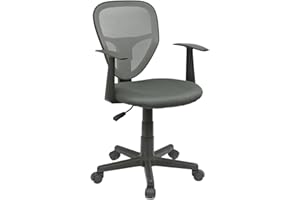 ‎CARO-MÖBEL CARO-Möbel Kinderdrehstuhl Studio - Ergonomischer Schreibtischstuhl mit Armlehnen, Verstellbar, Grau - Ideal für Kinder, Atmungsaktives Mesh, Leichter Aufbau [bis 80kg]
