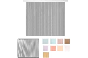 LUCA HOME - Cortina Puerta Exterior e Interior - Cortina de Puerta en PVC alumnio - Cortina fácil instalación - Evita Insectos y bichos (Gris Blanco, 90cm)