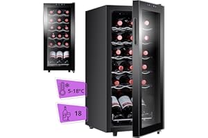 CASSARY Cave à vin pour 18/20 bouteilles (modèle au choix). Rafraîchisseur de bouteilles de vin et mousseux. Cave à vin vieillissement. Petit cave à vin encastrable (18B)