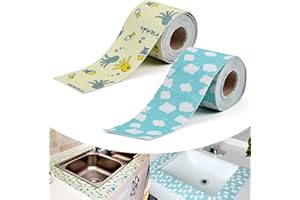 COLEESON 2 Rollen Dichtband Selbstklebend, Wasserdichtes Dichtband Fenster, Selbstklebend Dichtbandstreifen für Waschbecken, Toiletten, Badezimmer, Badewannen (A)