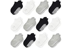 HYCLES Calzini Antiscivolo Bambino Estive 1-7 Anni - Calzini Corti Bambino Bambina Calze Neonato 0-3-6-9 Mesi