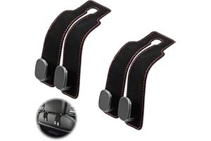 SCROLIEY 2 pezzi Car Seat Back Hook,Gancio per Poggiatesta Auto,Sedile Posteriore Accessori Auto per Interni Gancio per Borsa Supporto per Borsa, Multifunzionale Gancio per Poggiatesta Auto(Nero)