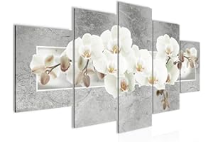 Runa Art Flores Orquídea Cuadro Lienzo no Tejido 5 Piezas Abstracto Gris Dormitorio Corredor 203553c