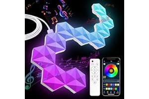 LPDISPLAY 10 Pack Smart LED Sechseck, 55 mm Hexagon LED Panel, RGB Smart Lights Sechseck Wandleuchten Gaming Wand Licht Musik Sync, Zeitschaltuhr für Innenraumdekoration, Spielzimmer