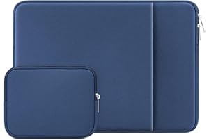 RAINYEAR MAKE LIFE EASIER RAINYEAR 14 Inch Laptop Sleeve Compatible with 14" Notebook Computer Chromebook, 15" Macbook Pro M4 M3 M2 Protective Case with Front Pocket & Accessories Pouch(Navy Blue)