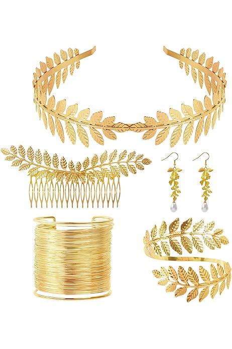 Corona D'Alloro Dorata - Accessorio Dea Greca Per Feste, Costumi E Lauree, Diametro 18.5 Cm - Foto 3