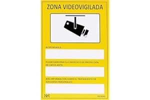Normaluz NM RD36642 - Señal Adhesiva Zona Videovigilada Adhesivo de Vinilo 10 x 15 cm, Amarillo