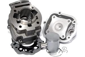 Easyboost Kit Cylindre 50 Fonte pour Derbi Euro 3 et 4 Culasse Piston Bi-segments Type Origine tous modèles D50B0 DRD Senda SM Bultaco Gilera GPR EURO3 EURO4 E3 E4