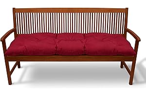 Beautissu Cojines para Bancos Flair BK 150x50x10 cm Cómodo Acolchado Banco de jardín/Columpio Hollywood Rojo