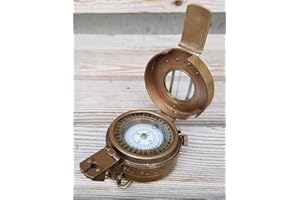 ASSORTED COLLECTIONS N/A NA Brújula de Bolsillo prismática, latón Macizo, diseño Militar británico WW2 Mark III