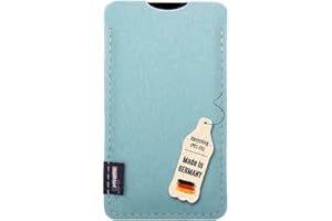 kontor28-Smartphone Hülle, Tasche passend für Apple iPhone 13/13 Pro, Slim-Fit Sleeve aus 100% Natur-Filz Oeko-TEX Standard 100. Handgefertigt Made in Bayern, Arctic blau