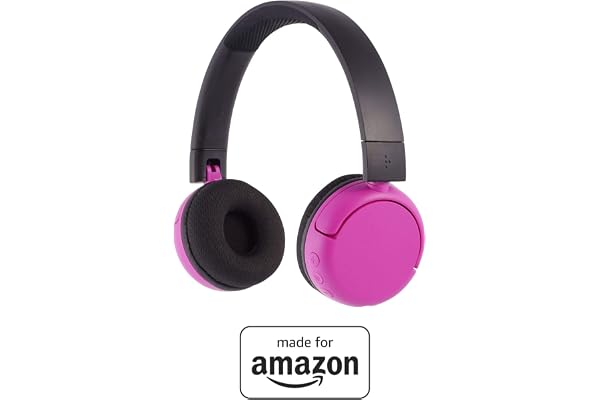 BuddyPhones PopTime Nouveau casque Bluetooth « Made for Amazon », Rose (8-15 ans)