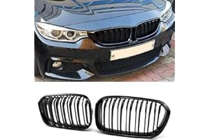 YIUBCZOQI F20 F21 Parrilla para BMW Serie 1 F20 F21 Rejilla 2015 2016 2017 2018 riñones de Radiador para un serie 1 F20 F21 Rejilla Negra Doble