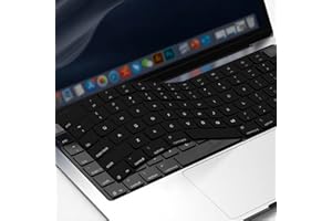 GPXIIZ Tastaturschutz Kompatibel für 2024-2021 MacBook Pro 14/Pro 16 Pro/Max M4 M3 M2 M1, MacBook Air 13,6/Air 15 M3 M2 2024-2022, Ultra Dünn Silikon Keyboard Cover, US-Layout, Schwarz