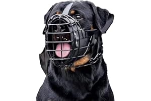 SPEESY Verstellbarer Maulkorb aus Metall und Leder, für Deutscher Schäferhund, Dobermann, Rottweiler und andere mittelgroße und große Hunde, ideal für das Training 2024, L