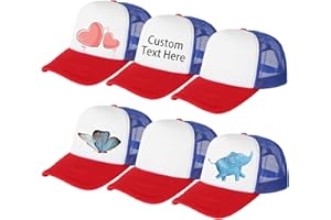 Geebuzz 6 Pack Kinder Mesh Baseball Hut Kappe Sublimation Blank Einstellbare Snapback Trucker Sun Sports Outdoor Hat
