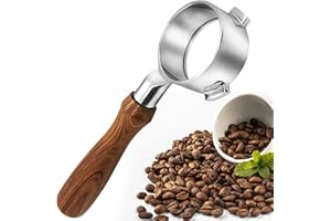 HOMBASING Porte-filtre sans fond 54 mm pour être utilisé avec les séries Breville/Sage Barista BES880, BES878, BES875, BES870, BES840, BES810, BES500, Barista Express-Design Amovible-Palissandre-3 Ears