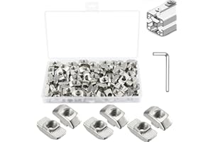 CHRI T-Scanalatura Dado a testa martello 100 Pezzi(EU40-M8) dadi a t a testa di martello scorrevole per profilo alluminio