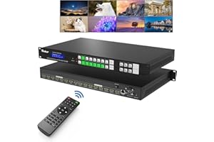 Yinker 8x8 HDMI Matrix 4K w/Web GUI, 8 in 8 Out HDMI Matrix Switcher Splitter, Built-in US ADI Chip, Supporto 4K@30Hz, EDID, HDCP, IR, RS232, LAN, Rack Mount Matrix