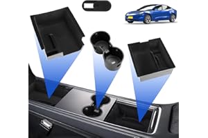 PBWZF 4Pcs für Tesla Model 3 Model Y Zubehör, Mittelkonsole Organizer & Armlehne Aufbewahrungsbox & Mittelkonsolen Getränkehalter & Kamera Abdeckung, Tesla Zubehör für Model 3/Y 2021 2022 2023