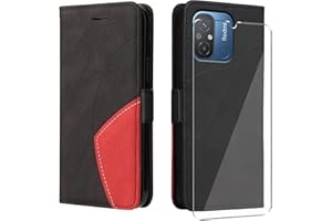 UKECASE Funda con Protector para Xiaomi Redmi 12C, Redmi 12 C cm Carcasa Libro de Premium Cuero PU Suave Tapa con Ranuras para Tarjetas Color Negro