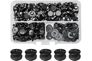 SHSMPXOY 90 Set Chicago Screws Posts for Leather Rivets M5*4mm Chicago Book Binding Screws Rivets Cross Head Chicago Button Screws for DIY Book Scrapbook Bookbinding, Bags,Collars(Matte Black)
